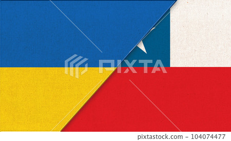 Flags of Ukraine and Chile. diplomatic relations between two countries Flags of Ukraine and Chile. diplomatic relations between two countries 104074477