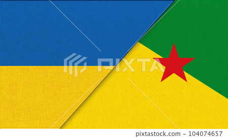 Flags of Ukraine and France. diplomatic relations between two countries Flags of Ukraine and France. diplomatic relations between two countries 104074657