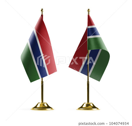 Small national flags of the Gambia on a white background Small national flags of the Gambia on a white background 104074934