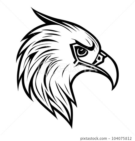 Eagle head black and white vector icon 104075812