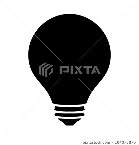 Light bulb silhouette logo isolated on white background Light bulb silhouette logo isolated on white background 104075870