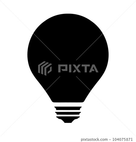 Light bulb silhouette logo isolated on white background Light bulb silhouette logo isolated on white background 104075871