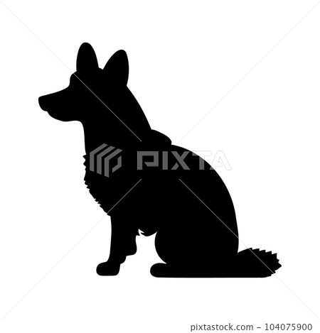Dog silhouette logo isolated on white background Dog silhouette logo isolated on white background 104075900