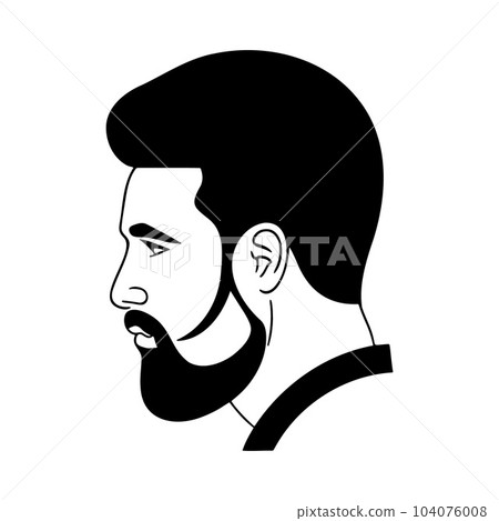Man head silhoutte, face awith beard fashion icon Man head silhoutte, face awith beard fashion icon 104076008
