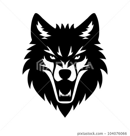 Wolf head black and white vector icon. Wolf head black and white vector icon. 104076066