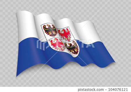 3D Realistic waving Flag of Trentino-South Tyrol is a region of Italy 104076121