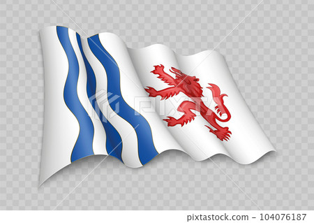 3D Realistic waving Flag of Nouvelle-Aquitaine is a region of France 3D Realistic waving Flag of Nouvelle-Aquitaine is a region of France 104076187