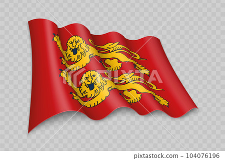 3D Realistic waving Flag of Normandy is a region of France 104076196