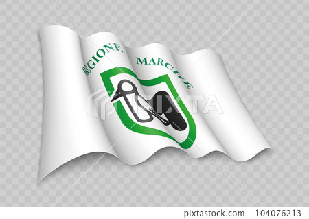 3D Realistic waving Flag of Marche is a region of Italy 3D Realistic waving Flag of Marche is a region of Italy 104076213