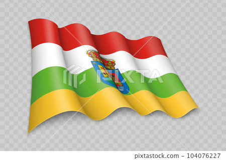 3D Realistic waving Flag of La Rioja is a region of Spain 104076227