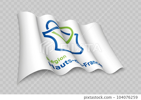 3D Realistic waving Flag of Hauts-de-France is a region of France 3D Realistic waving Flag of Hauts-de-France is a region of France 104076259