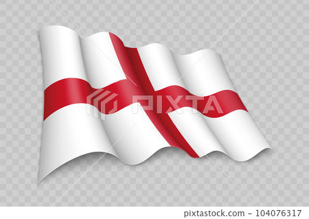3D Realistic waving Flag of England is a region of United Kingdom 104076317