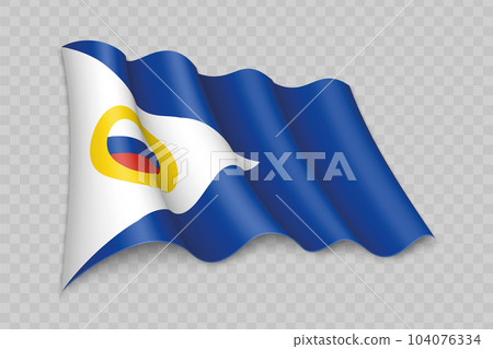 3D Realistic waving Flag of Chukotka Autonomous is a region of Russia 104076334