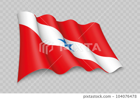 3D Realistic waving Flag of Para is a state of Brazil 3D Realistic waving Flag of Para is a state of Brazil 104076478