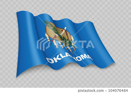 3D Realistic waving Flag of Oklahoma is a state of United States 3D Realistic waving Flag of Oklahoma is a state of United States 104076484