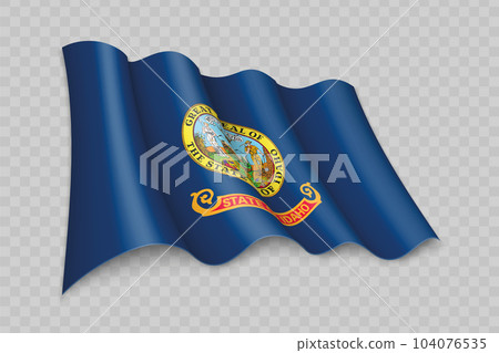 3D Realistic waving Flag of Idaho is a state of United States 3D Realistic waving Flag of Idaho is a state of United States 104076535