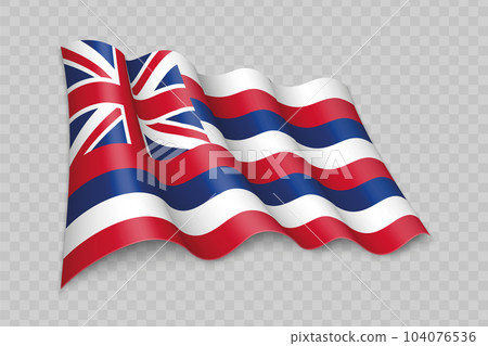 3D Realistic waving Flag of Hawaii is a state of United States 3D Realistic waving Flag of Hawaii is a state of United States 104076536
