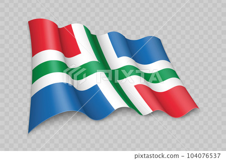3D Realistic waving Flag of Groningen is a state of Netherlands 3D Realistic waving Flag of Groningen is a state of Netherlands 104076537