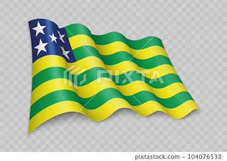 3D Realistic waving Flag of Goias is a state of Brazil 3D Realistic waving Flag of Goias is a state of Brazil 104076538