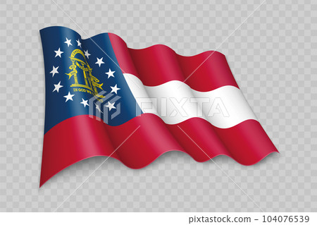 3D Realistic waving Flag of Georgia is a state of United States 3D Realistic waving Flag of Georgia is a state of United States 104076539