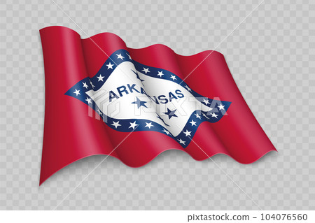 3D Realistic waving Flag of Arkansas is a state of United States 104076560