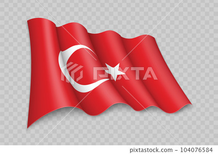 3D Realistic waving Flag of Turkey 104076584