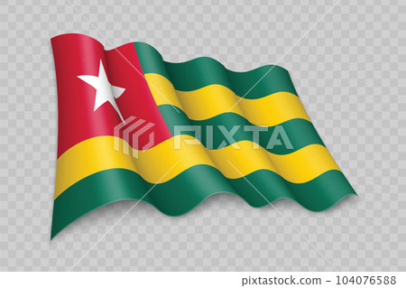 3D Realistic waving Flag of Togo 104076588