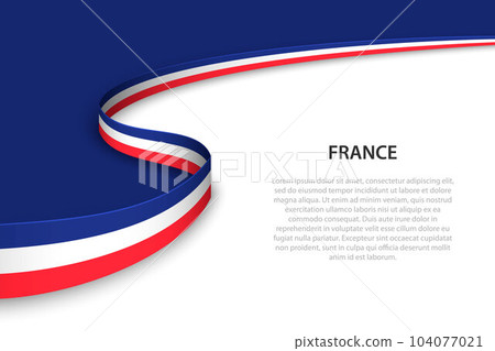 Wave flag of France with copyspace background 104077021