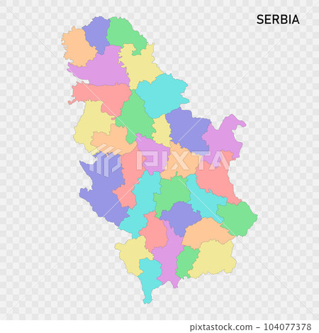 Isolated colored map of Serbia Isolated colored map of Serbia 104077378