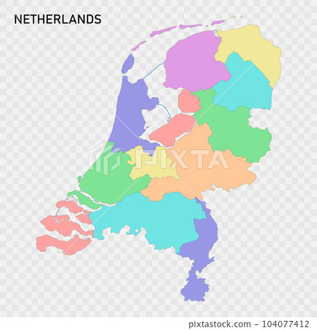 Isolated colored map of Netherlands Isolated colored map of Netherlands 104077412