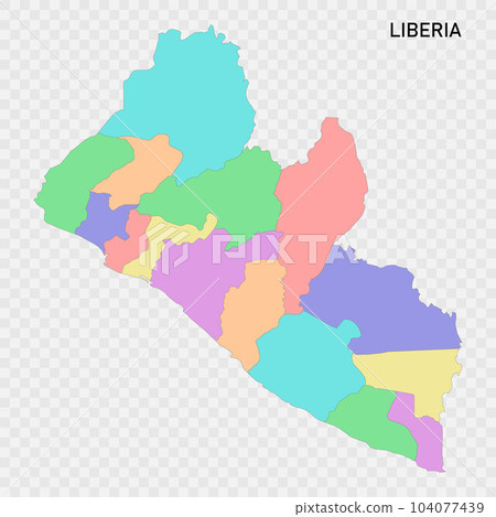 Isolated colored map of Liberia 104077439