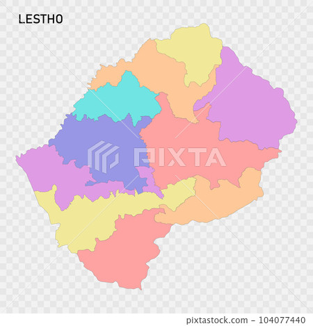 Isolated colored map of Lesotho 104077440
