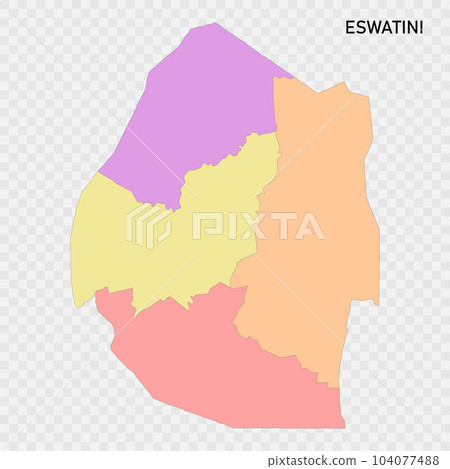 Isolated colored map of Eswatini Isolated colored map of Eswatini 104077488