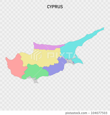 Isolated colored map of Cyprus 104077503