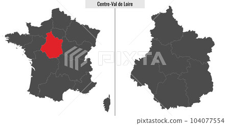 map of Centre-Val de Loire region of France 104077554