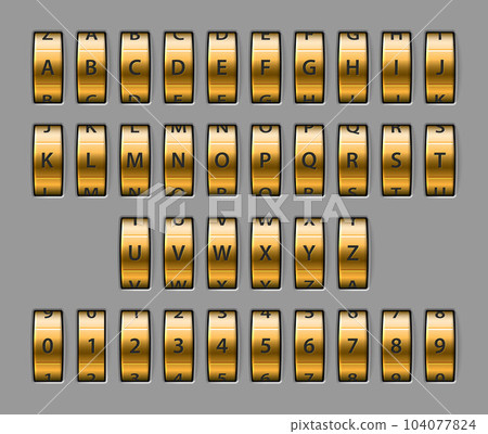 Combination lock font 104077824