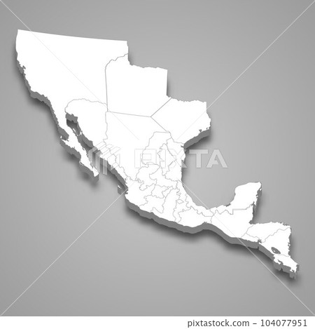 3d isometric map of Mexican Empire isolated with shadow 3d isometric map of Mexican Empire isolated with shadow 104077951