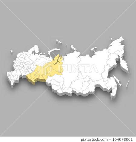 Ural region location within Russia map 104078001