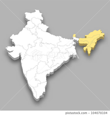 North Eastern Zone location within India map 104078104