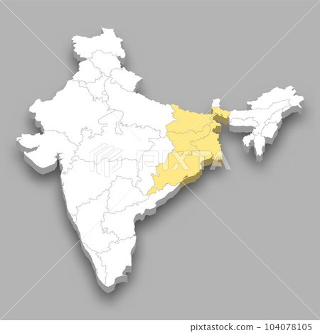 Eastern Zone location within India map 104078105