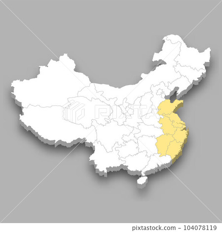 East region location within China map 104078119