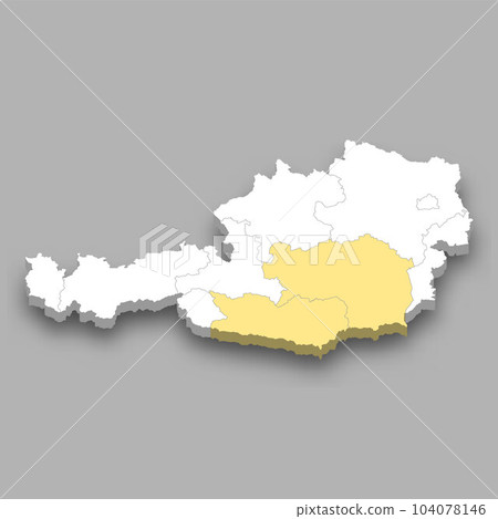 Southern region location within Austria map 104078146