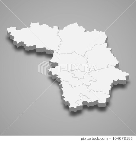 3d isometric map of Kaunas county is a region of Lithuania 3d isometric map of Kaunas county is a region of Lithuania 104078195