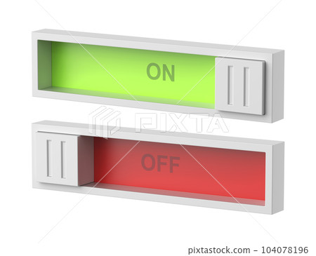 On and off sliding toggle buttons 104078196