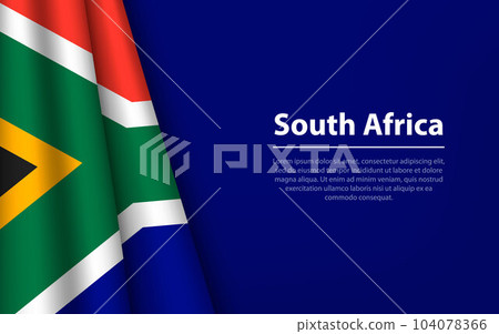 Wave flag of South Africa with copyspace background. Wave flag of South Africa with copyspace background. 104078366