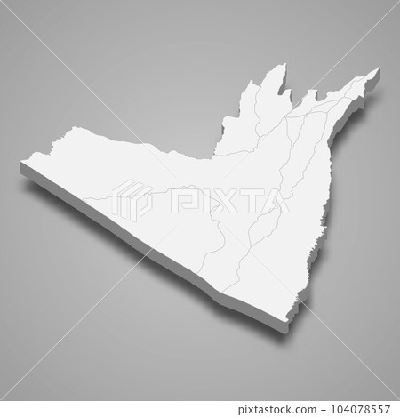 3d isometric map of Retalhuleu is a province of Guatemala 104078557