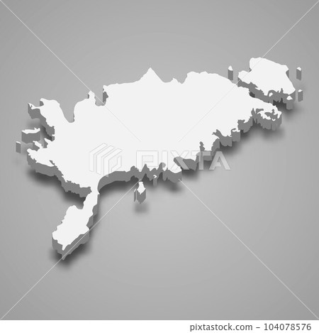 3d isometric map of Saare county is a region of Estonia 104078576