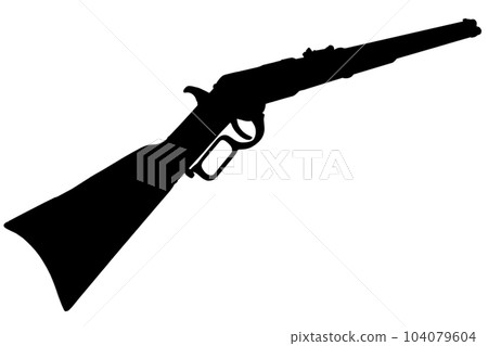 Old west period .44-40 Winchester lever-action repeating rifle M1866 black silhouette 104079604