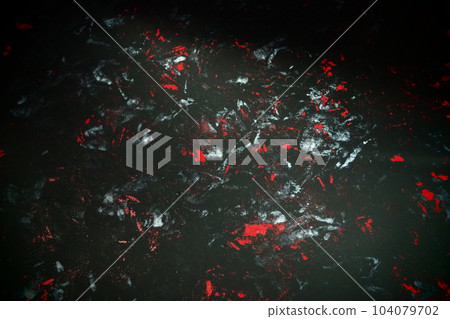 Black background with red, white, gray and blue strokes, dashes, stains and scuffs. A ray of light Black background with red, white, gray and blue strokes, dashes, stains and scuffs. A ray of light 104079702