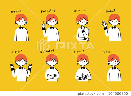 女性的面部表情集 104080800